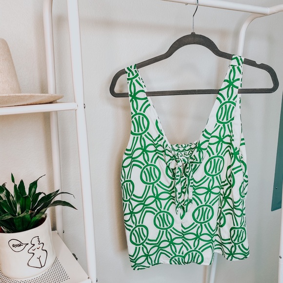 Anthropologie: Maeve | Green & Cream Tank | Size S - Picture 3 of 6